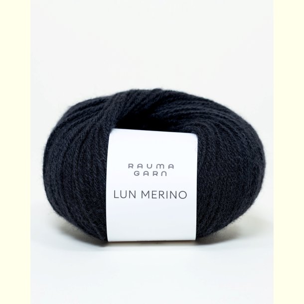 Rauma - Lun Merino - Merino uldgarn - Sort 25678 - 25g