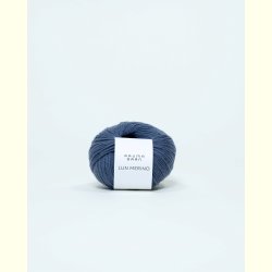 Rauma - Lun Merino - Merino uldgarn - M�rk Bondebl� 2568797 - 25g