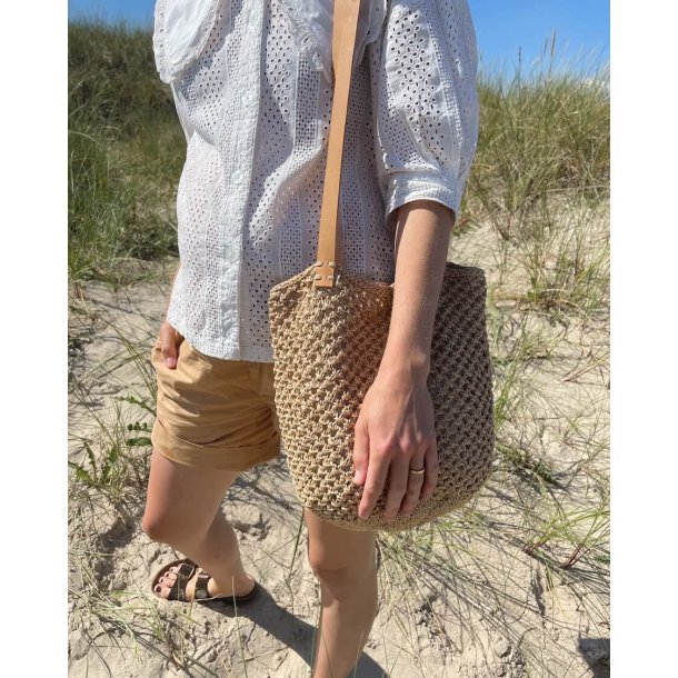 PetiteKnit - Lderstropper til French Market Bag - Natur