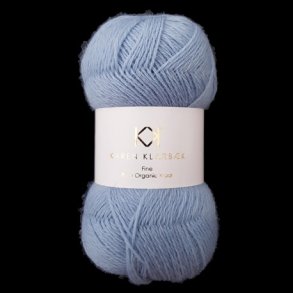 Karen Klarbk - Fine Pure Organic Wool uldgarn - Light Blue 2505 - 50g