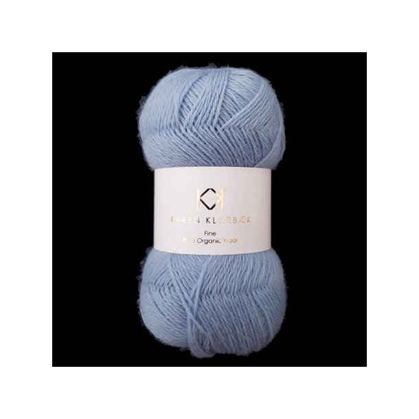 Karen Klarbk - Fine Pure Organic Wool uldgarn - Light Blue 2505 - 50g