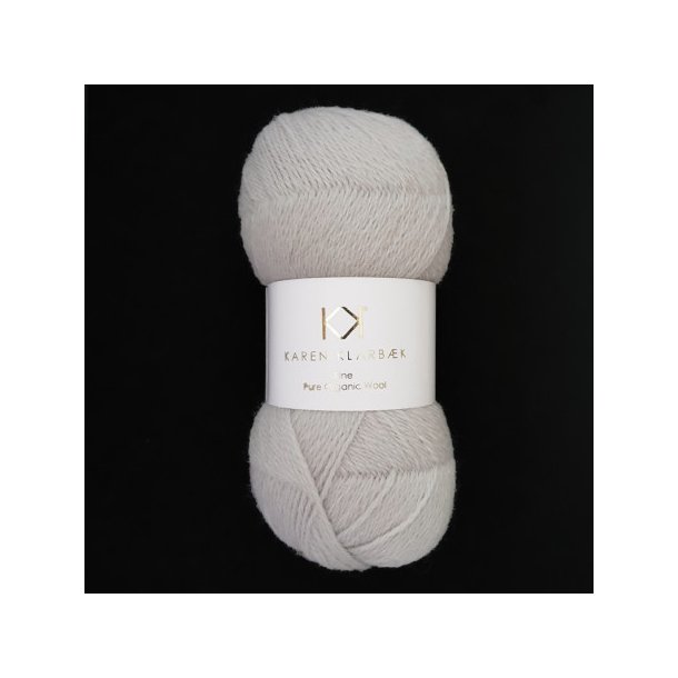 Karen Klarbk - Fine Pure Organic Wool uldgarn - Light Cool Grey 2507 - 50g