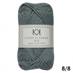Karen Klarbk - 8/8 kologisk Bomuldsgarn - Light Lead Blue 1012 - 50g 