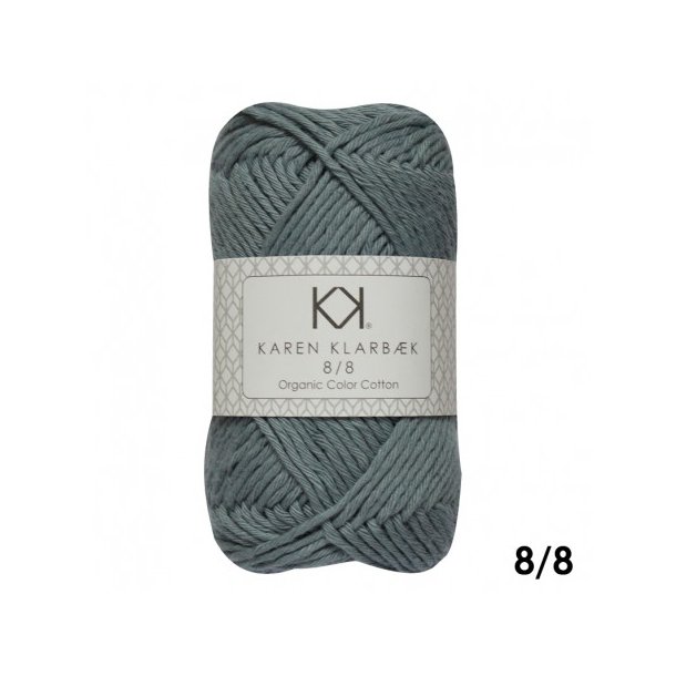 Karen Klarbk - 8/8 kologisk Bomuldsgarn - Light Lead Blue 1012 - 50g 