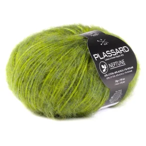Plassard - Neptune - alpaca/bomuld/mohair garn - Lime (72) - 50g