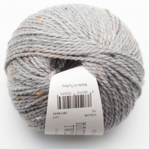 BC Garn - Hamelton Tweed 1 GOTS - uldgarn - Lys Gr (15) - 50g