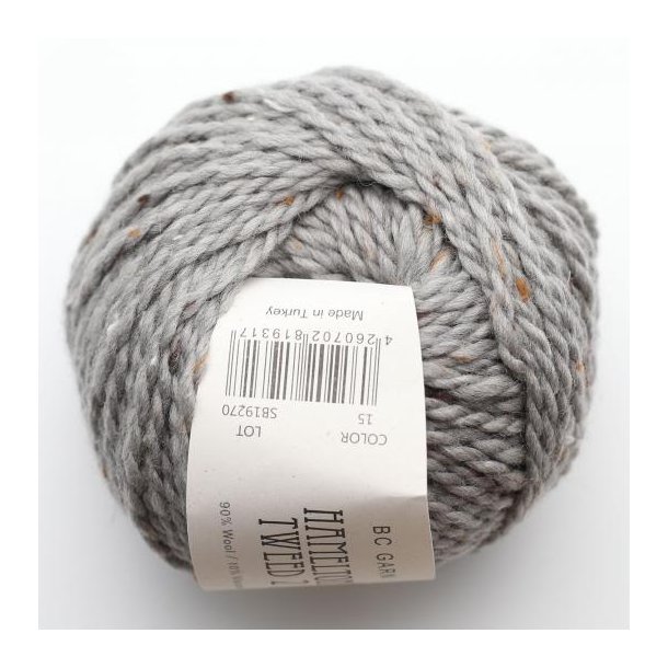 BC Garn - Hamelton Tweed 2 GOTS - uldgarn - Lysegr (15) - 50g