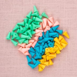 Maskestoppere - koniske - sm (pind 2 - 4,5mm) - Ass.farver