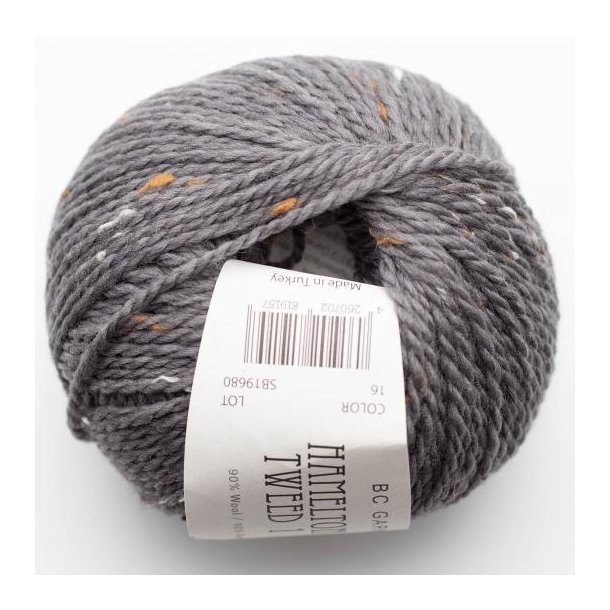 BC Garn - Hamelton Tweed 1 GOTS - uldgarn - Mellemgr (16) - 50g