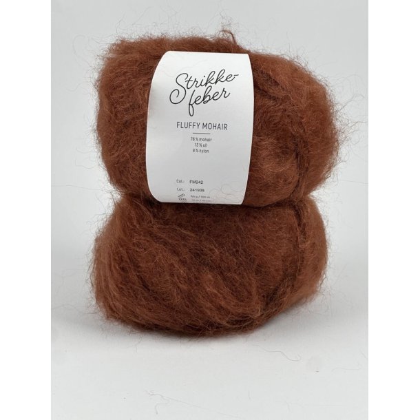 Strikkefeber - Fluffy Mohair - Mohair/uld garn - Mlkechokolade 242 - 50g