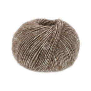 Lana Grossa - Natural Alpaka Pelo - bomuld/alpaca/merino uldgarn - Mrkebrun meleret (0008) - 50g