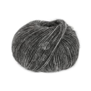 Lana Grossa - Natural Alpaka Pelo - bomuld/alpaca/merino uldgarn - Mrkegr meleret (0004) - 50g