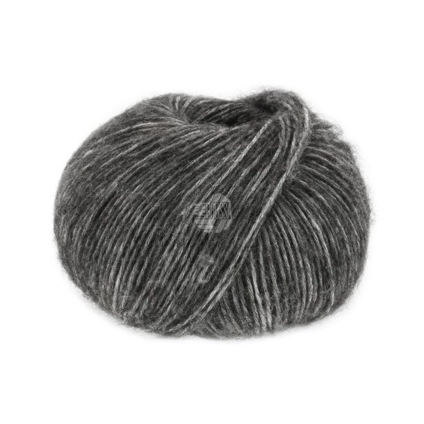 Lana Grossa - Natural Alpaka Pelo - bomuld/alpaca/merino uldgarn - Mrkegr meleret (0004) - 50g
