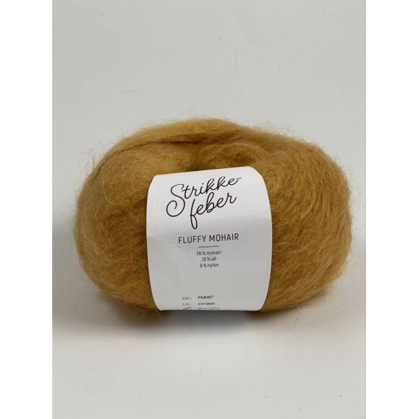 Strikkefeber - Fluffy Mohair - Mohair/uld garn - Mustard 097 - 50g