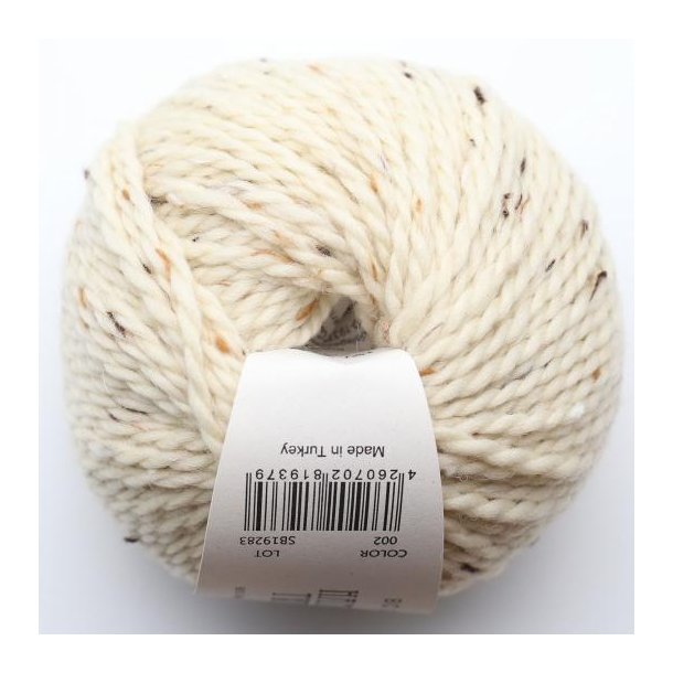 BC Garn - Hamelton Tweed 2 GOTS - uldgarn - Natur Hvid (002) - 50g