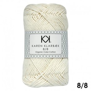Karen Klarbk - 8/8 kologisk Bomuldsgarn - Nature White 1018 - 50g 