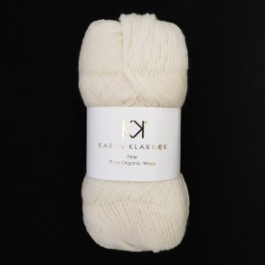 Karen Klarbk - Fine Pure Organic Wool uldgarn - Nature White 2506 - 50g