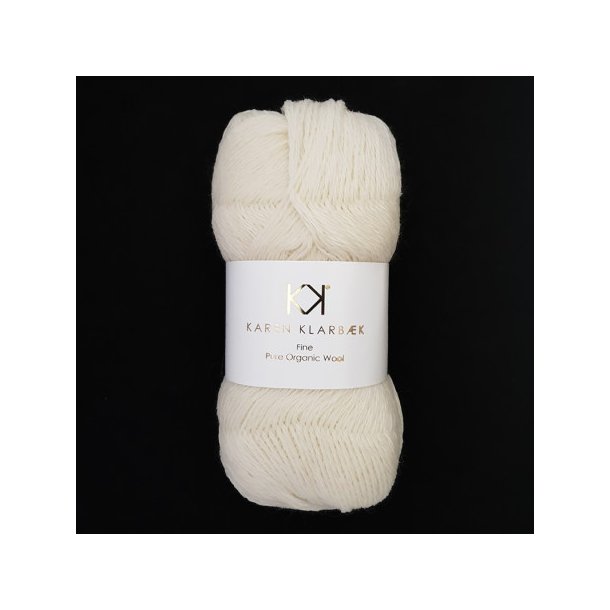 Karen Klarbk - Fine Pure Organic Wool uldgarn - Nature White 2506 - 50g