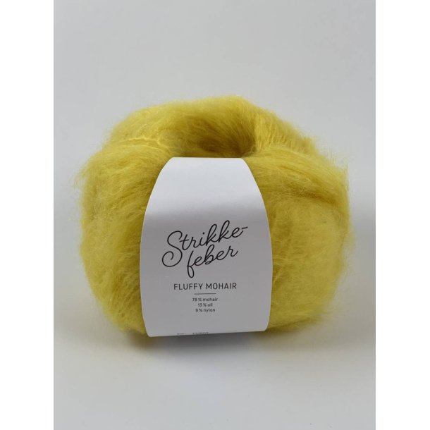 Strikkefeber - Fluffy Mohair - Mohair/uld garn - Neon Gul 803 - 50g