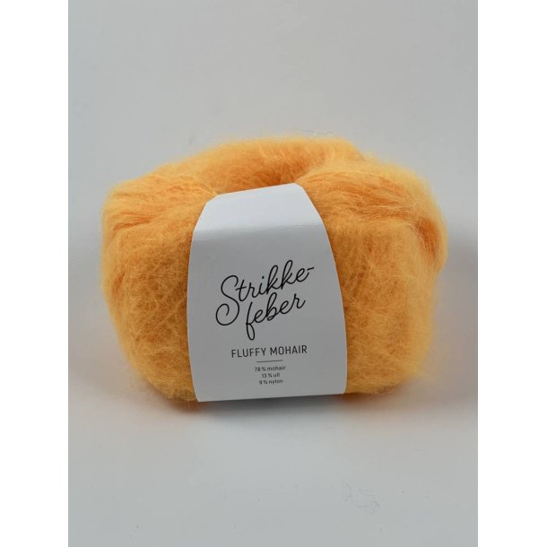 Strikkefeber - Fluffy Mohair - Mohair/uld garn - Neon Orange 804 - 50g