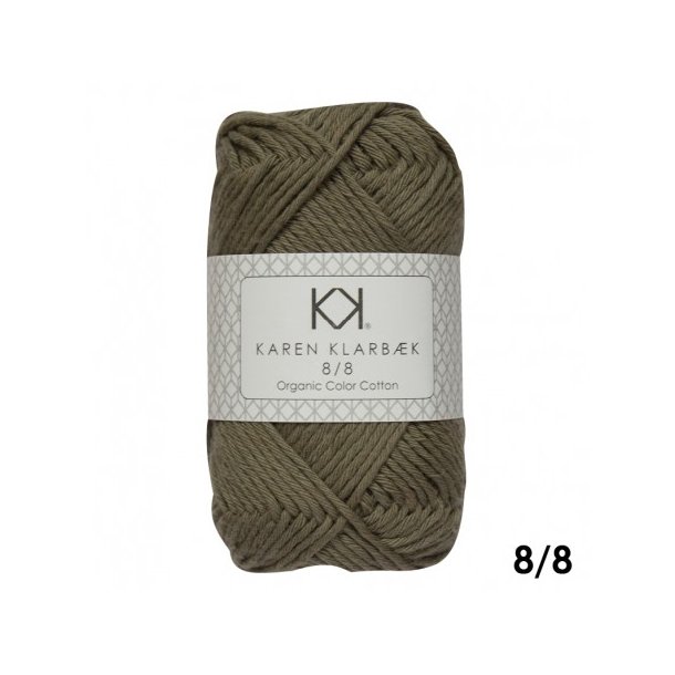 Karen Klarbk - 8/8 kologisk Bomuldsgarn - Olive Green 1014 - 50g 