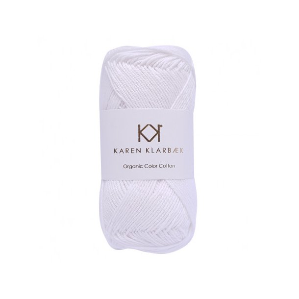 Karen Klarbk - 8/4 kologisk bomuldsgarn - Optical White 0070 - 50g