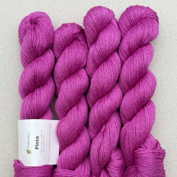 Pascuali - Pinta - silke/ramie/merino uldgarn - Pink (128) - 50g