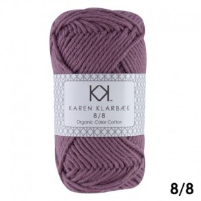 Karen Klarbk - 8/8 kologisk Bomuldsgarn - Plum 1007 - 50g 