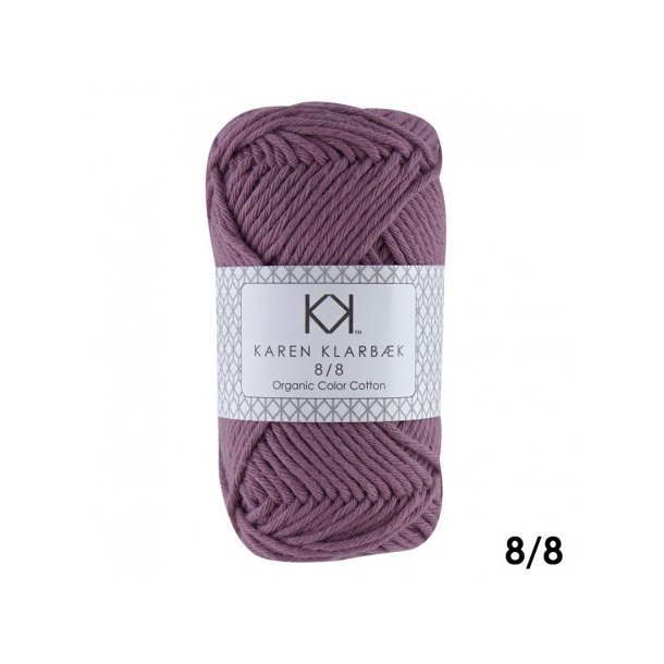 Karen Klarbk - 8/8 kologisk Bomuldsgarn - Plum 1007 - 50g 