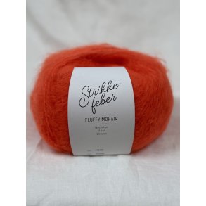 Strikkefeber - Fluffy Mohair - Mohair/uld garn - Pop Orange 362 - 50g