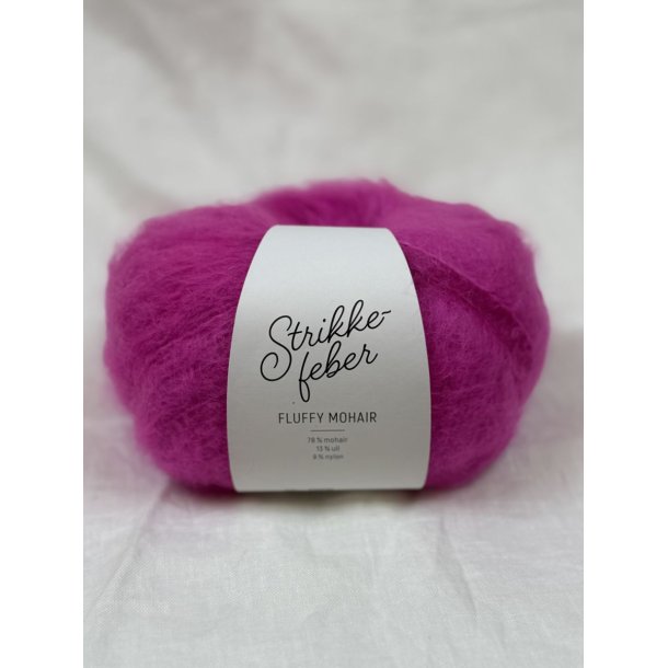 Strikkefeber - Fluffy Mohair - Mohair/uld garn - Pop Pink 336 - 50g
