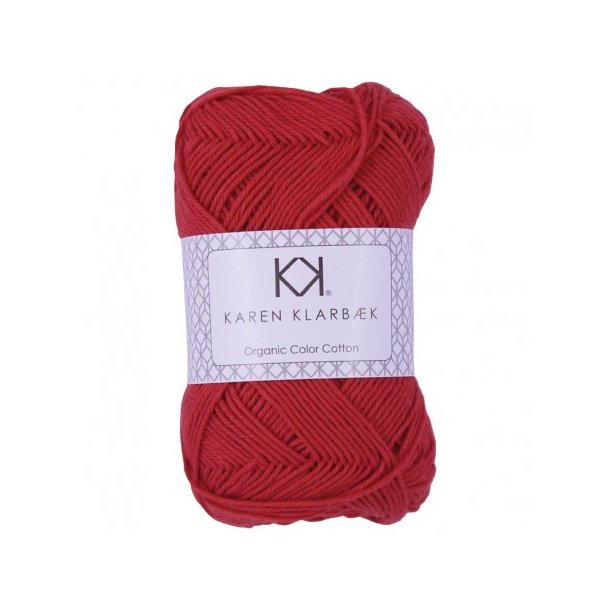Karen Klarbk - 8/4 kologisk bomuldsgarn - Poppy Red 0052 - 50g