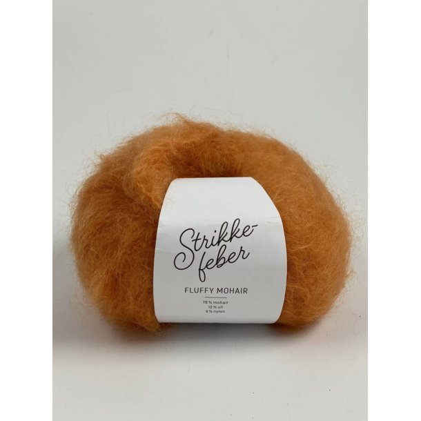 Strikkefeber - Fluffy Mohair - Mohair/uld garn - Pumpkin Orange 118 - 50g