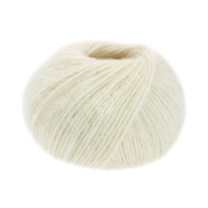 Lana Grossa - Natural Alpaka Pelo - bomuld/alpaca/merino uldgarn - Rhvid (0001) - 50g