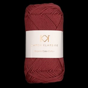 Karen Klarbk - 8/4 kologisk bomuldsgarn - Red Wine 0085 - 50g