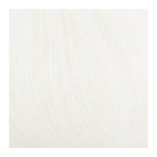 *Kremke Soul Wool - Silky Kid Mohair garn - Renhvid (06_001) - 25g