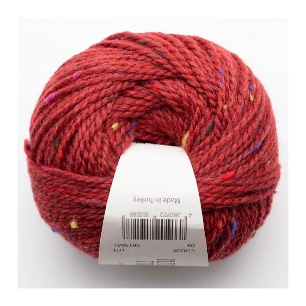 BC Garn - Hamelton Tweed 1 GOTS - uldgarn - Rd (09) - 50g