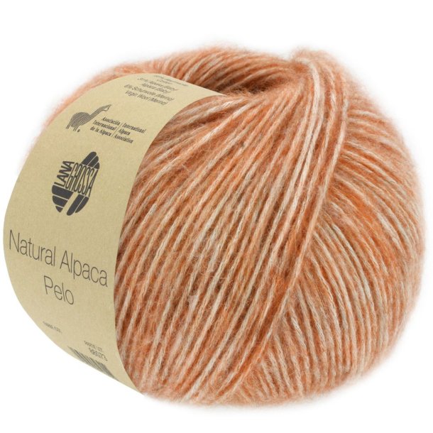 *Lana Grossa - Natural Alpaka Pelo - bomuld/alpaca/merino uldgarn - Rust meleret (0010) - 50g