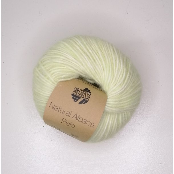 Lana Grossa - Natural Alpaka Pelo - bomuld/alpaca/merino uldgarn - Lys Lime (0020) - 50g