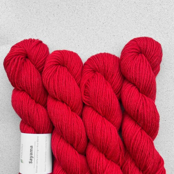 Pascuali - Sayama - lama/hjlandsuld garn - Scarlet 304 - 50g