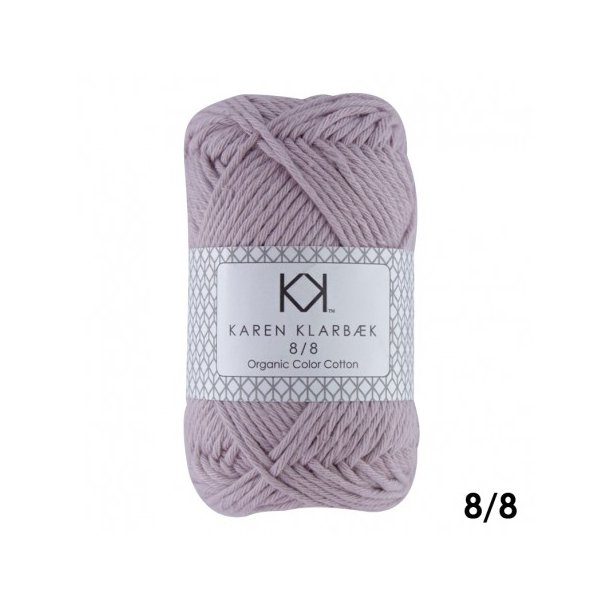 Karen Klarbk - 8/8 kologisk Bomuldsgarn - Soft Lilac 1006 - 50g 