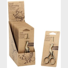 Storke saks - 11 cm - Antik Guld