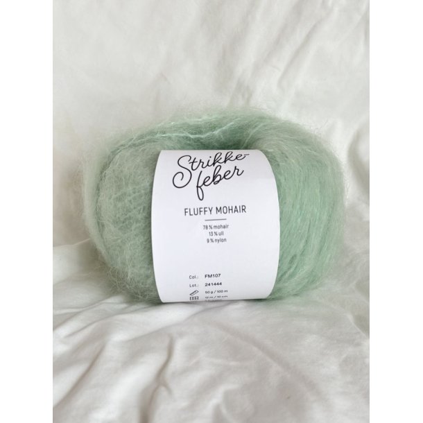 Strikkefeber - Fluffy Mohair - Mohair/uld garn - Sweet Mint 107 - 50g