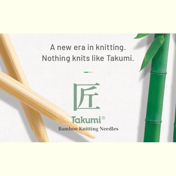 Clover - Takumi bambus strikkepinde - Domino pinde - 23cm