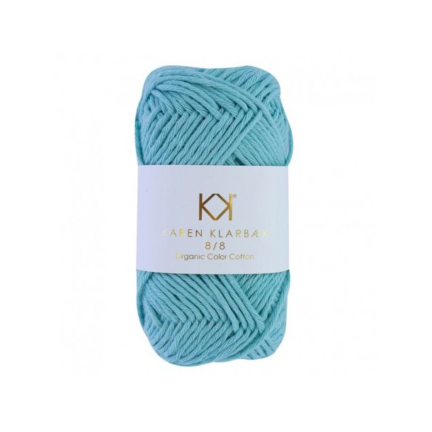 Karen Klarbk - 8/8 kologisk Bomuldsgarn - Turquoise 1025 - 50g 