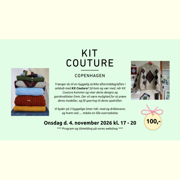 Strikkecaf&eacute; x Kit Couture - Onsdag d. 4. november 2026 fra kl. 17 - 20