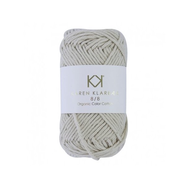 Karen Klarbk - 8/8 kologisk Bomuldsgarn - Warm Nature White 1030 - 50g 