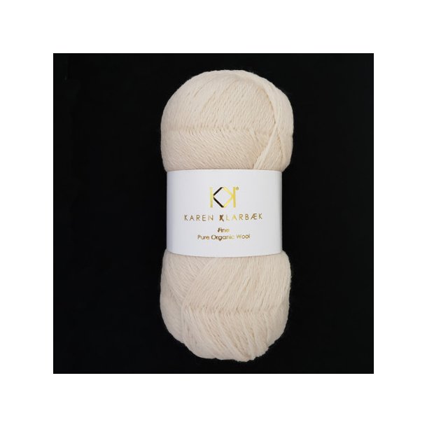 Karen Klarbk - Fine Pure Organic Wool uldgarn - Warm Nature White 2511 - 50g