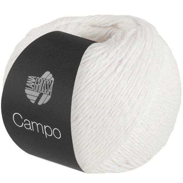 Lana Grossa - Campo - bomuld/hrgarn - Hvid (0001) - 50g