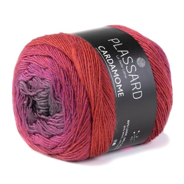 Plassard - Cardamome - cashmere/merino uldgarn - Lilla/Granit (63) - 100g